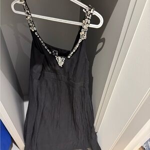Jacob Black Dress with Embellished Straps